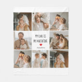 Collage Foto | Mijn vader is mijn Valentijn Gift Fleece Deken (Voorkant)