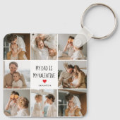 Collage Foto | Mijn vader is mijn Valentijn Gift Sleutelhanger (Achterkant)
