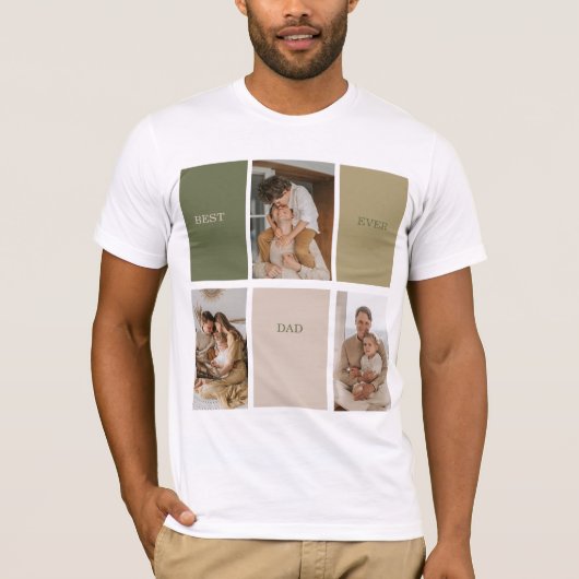 Collage Foto Modern Best Pap Ever Gift T-shirt (Voorkant)