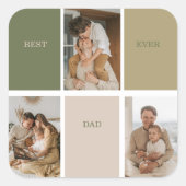 Collage Foto Modern Best Pap Ever Gift Vierkante Sticker (Voorkant)