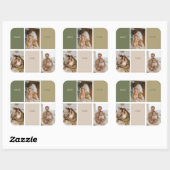 Collage Foto Modern Best Pap Ever Gift Vierkante Sticker (Vel)