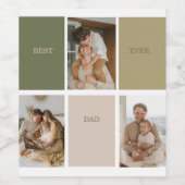 Collage Foto Modern Best Pap Ever Gift Wijn Etiket (Enkel label)
