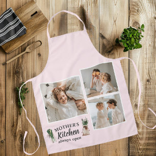 Collage Foto & Moeder Keuken Is Altijd Geopend Schort