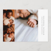 Collage foto online bewerkbaar baby geboorte aankondiging (Achterkant)