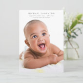 Collage foto online bewerkbaar baby geboorte aankondiging (Staand voorkant)