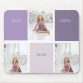 Collage Foto Paars Best Mam Ever Cadeft Muismat (Voorkant)