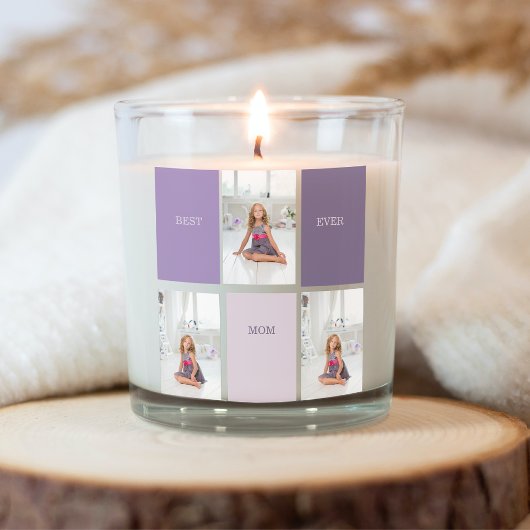 Collage Foto Paars Best Mam Ever Cadeft Vierkante Sticker