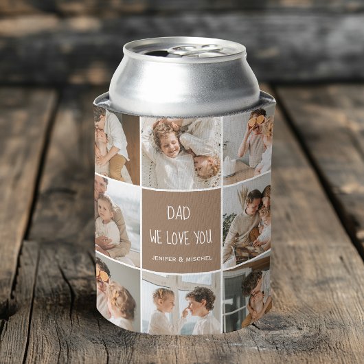 Collage Foto Pap We houden van je gelukkige vaderd Blikjeskoeler