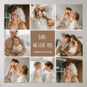 Collage Foto Pap We houden van je gelukkige vaderd Poster (Voorkant)