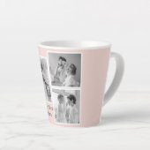 Collage Foto Pastel Roze Best Grandma Gift Latte Mok (Rechterhoek)