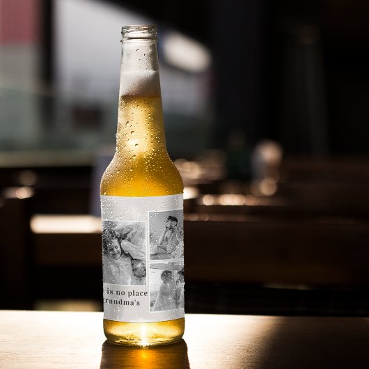 Collage Foto & Quote Best Grandma Gift Bier Etiket