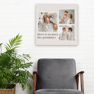 Collage Foto & Quote Best Grandma Gift Canvas Afdruk
