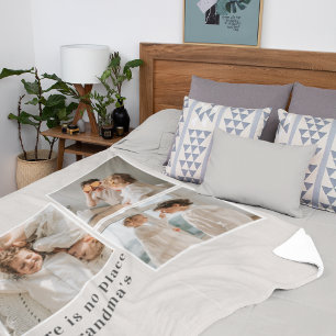 Collage Foto & Quote Best Grandma Gift Fleece Deken