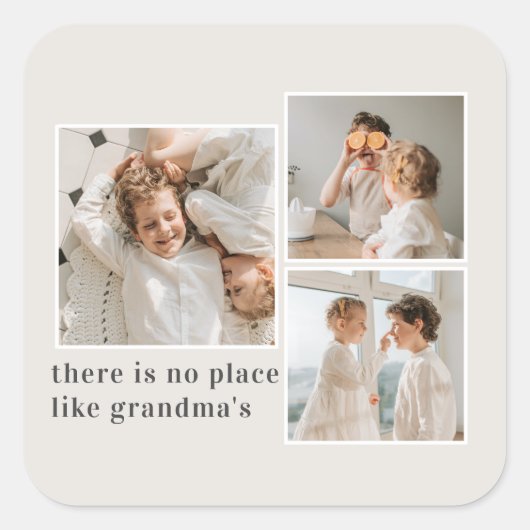 Collage Foto & Quote Best Grandma Gift Vierkante Sticker (Voorkant)