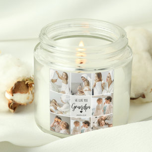 Collage Foto We houden van je opa Gift Vierkante Sticker