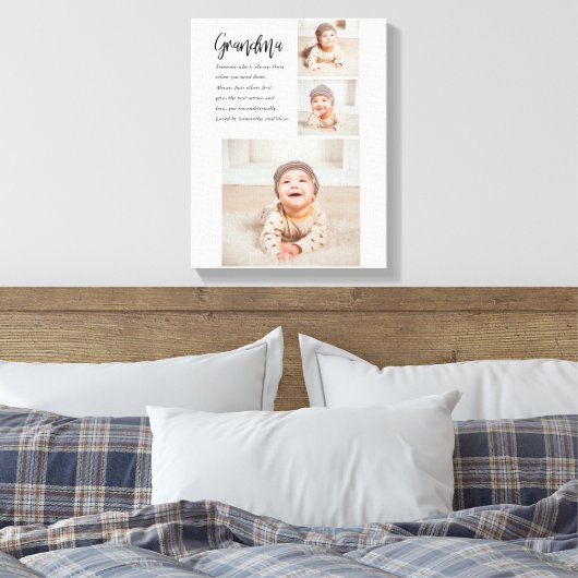 Collage foto's en beste grootmoeder ooit canvas afdruk (Insitu (Slaapkamer))