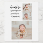 Collage foto's en beste grootmoeder ooit wijn etiket (Enkel label)