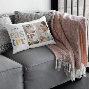 Collage foto's en kleurrijke Pasen Vakantietoesl Kussen