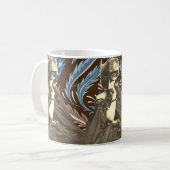 Collage gemaskerde dame gravin castiglione koffiemok (Voorkant links)