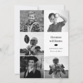 Collage Grad Zwart en Wit Foto Aankondiging (Voorkant)