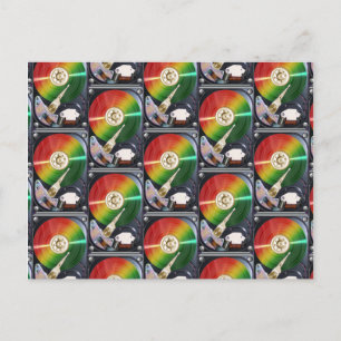 Collage harde schijf computer briefkaart