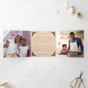 Collage Holiday Photo Holly Drieluik Kaart