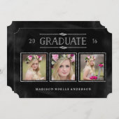 Collage in Krijt Afstuderen Uitnodiging (Voorkant / Achterkant)