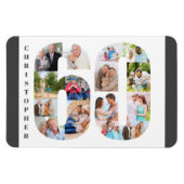 Collage in Number 60 - 60th Birthday Magneet (Horizontaal)