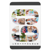 Collage in Number 60 - 60th Birthday Magneet (Verticaal)