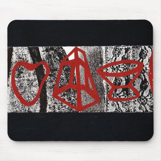 Collage in rood muismat (Voorkant)