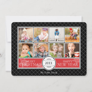 Collage Kerstkaart in rood en zwart