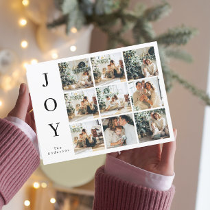 Collage Kerstmis Nine Foto's   Happy Joy Holiday Briefkaart