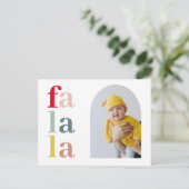 Collage Kerstmis Vier Foto's | Colorful Falalala Briefkaart (Staand voorkant)