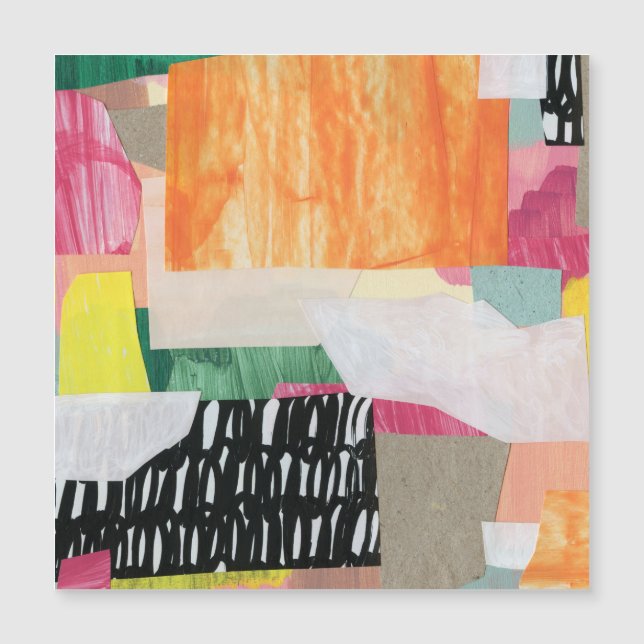 Collage kunst, modern kleurrijk abstract. (Voorkant)