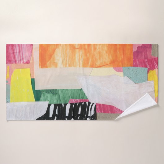 Collage kunst, modern kleurrijk abstract. badhanddoek (Badhanddoek)