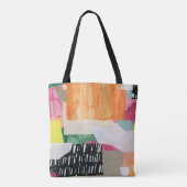 Collage kunst, modern kleurrijk abstract. draagtas (Achterkant)