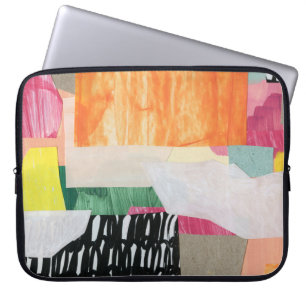 Collage kunst, modern kleurrijk abstract. laptop sleeve