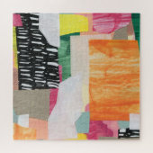 Collage kunst, modern kleurrijk abstract. legpuzzel (Horizontaal)