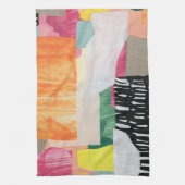 Collage kunst, modern kleurrijk abstract. theedoek (Verticaal)