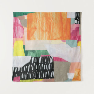 Collage kunst, modern kleurrijk abstract. wandkleed