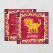 Collage Lion personnalisé Imprimer Invitation Anni (Devant / Derrière)