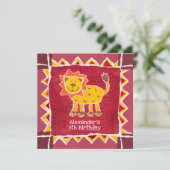 Collage Lion personnalisé Imprimer Invitation Anni (Debout devant)