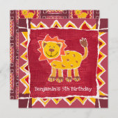 Collage Lion personnalisé Imprimer Invitation Anni (Devant / Derrière)