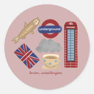 Collage Londen, Verenigd Koninkrijk Ronde Sticker