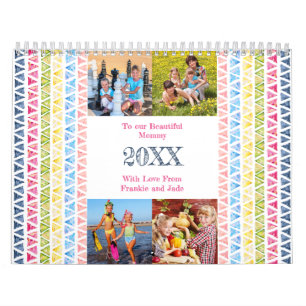 Collage, maandelijkse foto's en lijstfoto's kalender