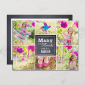 Collage marqué Carte de remerciements fête d'anniv (Devant / Derrière)