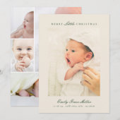 Collage Merry Little Christmas Baby Aankondiging (Voorkant / Achterkant)
