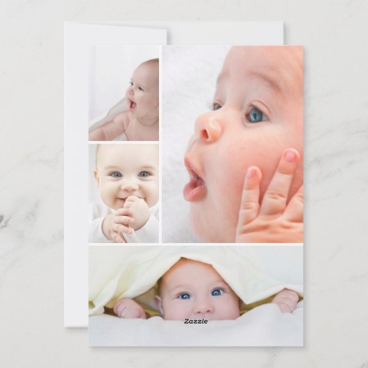 Collage Merry Little Christmas Baby Aankondiging (Achterkant)