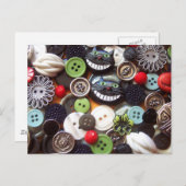 Collage met Black Cheshire Cat Buttonnen Briefkaart (Voorkant / Achterkant)