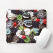 Collage met Black Cheshire Cat Buttonnen Muismat (Met muis)